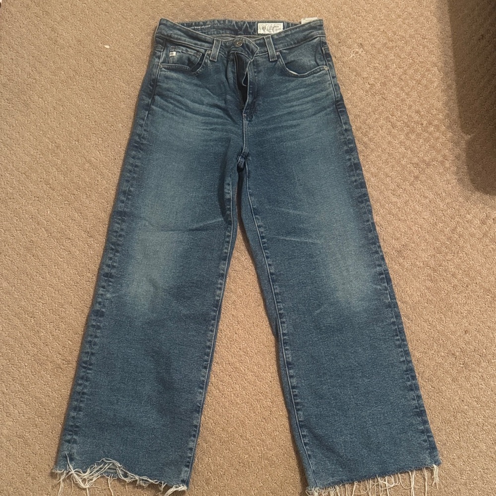 AG Saige Wide Leg Crop High Rise Jeans